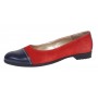 Balerini dama casual din piele naturala Rosu - Bleumarin RUTBLR
