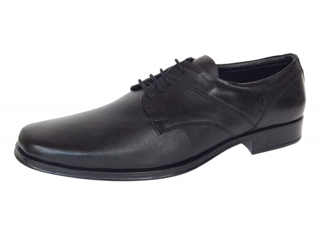 Pantofi barbati eleganti din piele naturala de culoare neagra NIC03NS