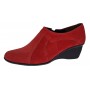 Botine dama rosii din piele naturala intoarsa cu platforme de 5 cm - Mira Velur