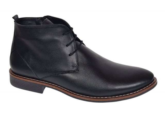 Ghete barbati NEGRE, casual, elegante din piele naturala, STDG184N