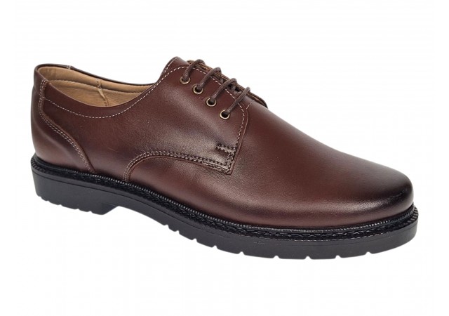 Pantofi eleganti barbati din piele naturala maro - Model Politie Armata GKR07M
