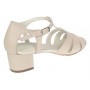 Sandale dama crem, din piele naturala toc 5cm - NAA55CREM