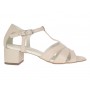 Sandale dama crem, din piele naturala toc 5cm - NAA55CREM