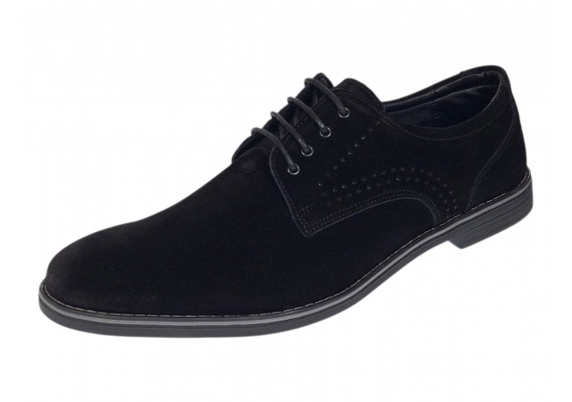 Pantofi barbati din piele naturala intoarsa - Model Negru103NVEL