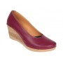 Pantofi dama casual din piele naturala cu platforma de 7 cm MARA GRENA