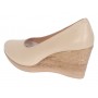 Pantofi dama casual din piele naturala Nude cu talpa tip pana P3550ND