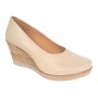 Pantofi dama casual din piele naturala Nude cu talpa tip pana P3550ND