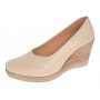 Pantofi dama casual din piele naturala Nude cu talpa tip pana P3550ND