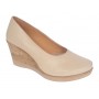Pantofi dama casual din piele naturala Nude cu talpa tip pana P3550ND