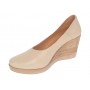 Pantofi dama casual din piele naturala Nude cu talpa tip pana P3550ND