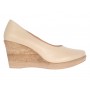 Pantofi dama casual din piele naturala Nude cu talpa tip pana P3550ND