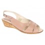 Sandale dama bej din piele naturala, cu platforme de 5cm - S52B