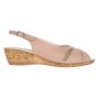 Sandale dama bej din piele naturala, cu platforme de 5cm - S52B