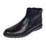 Ghete barbati imblanite negre din piele naturala cu fermoar lateral GF1204CSN