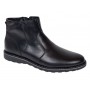 Ghete barbati imblanite negre din piele naturala cu fermoar lateral GF1204CSN