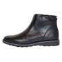 Ghete barbati imblanite negre din piele naturala cu fermoar lateral GF1204CSN