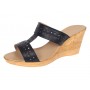 Papuci dama din piele naturala cu platforme de 7cm Negru PAP300NBOX