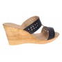 Papuci dama din piele naturala cu platforme de 7cm Negru PAP300NBOX