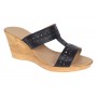 Papuci dama din piele naturala cu platforme de 7cm Negru PAP300NBOX