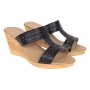 Papuci dama din piele naturala cu platforme de 7cm Negru PAP300NBOX