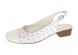 Pantofi dama casual din piele naturala Alb Box cu varf Lacuit NA252ALB
