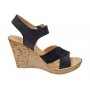 sandale dama negre din piele naturala cu platforma wedge si catarama clp14n
