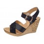 sandale dama negre din piele naturala cu platforma wedge si catarama clp14n