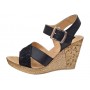 sandale dama negre din piele naturala cu platforma wedge si catarama clp14n