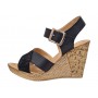 sandale dama negre din piele naturala cu platforma wedge si catarama clp14n