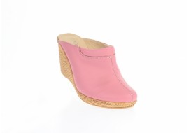 Saboti dama roz din piele naturala, platforme de 7 cm - TEA19ROZ