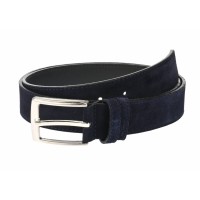Curea barbati eleganta din piele naturala intoarsa bleumarin 3.5 cm - CK2283BLM