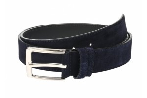Curea barbati eleganta din piele naturala intoarsa bleumarin 3.5 cm - CK2283BLM