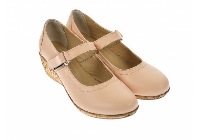 Pantofi dama casual din piele naturala bej - P38BEJBOX