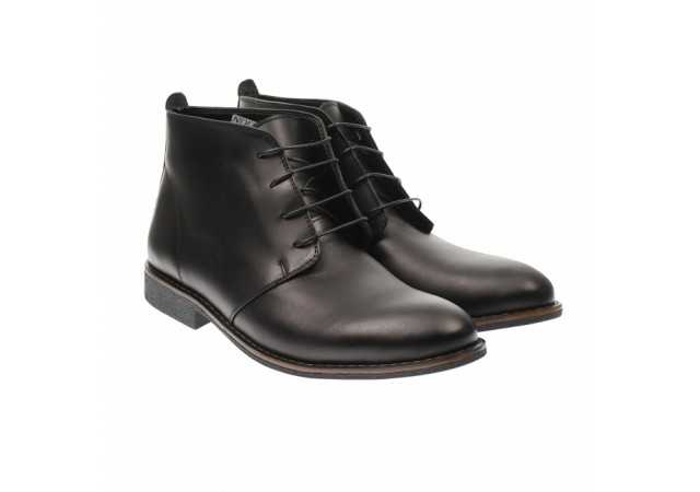 Ghete barbati office negre din piele naturala GB43NEGRU