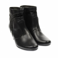 Ghete dama din piele naturala, cu fermoar, negre, IMBLANITE - 36CHT