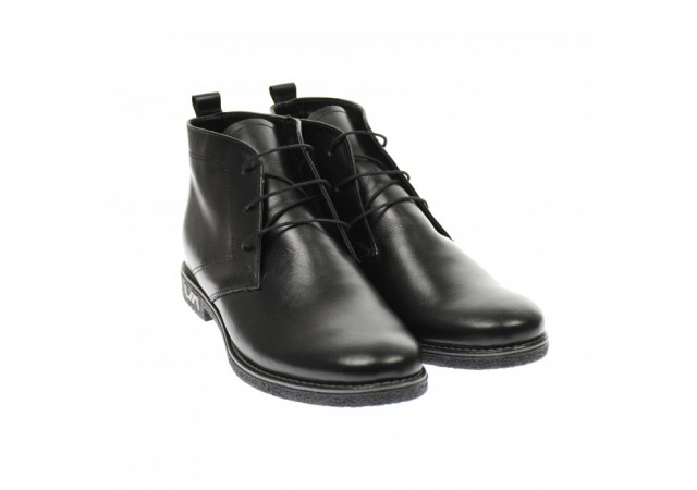 Oferta marimea  36 -  Ghete dama, model casual, imblanite din piele naturala, negre -  LG01NBOXN