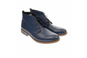 Ghete barbati office, elegante, din piele naturala bleumarin, Elion GB43BL