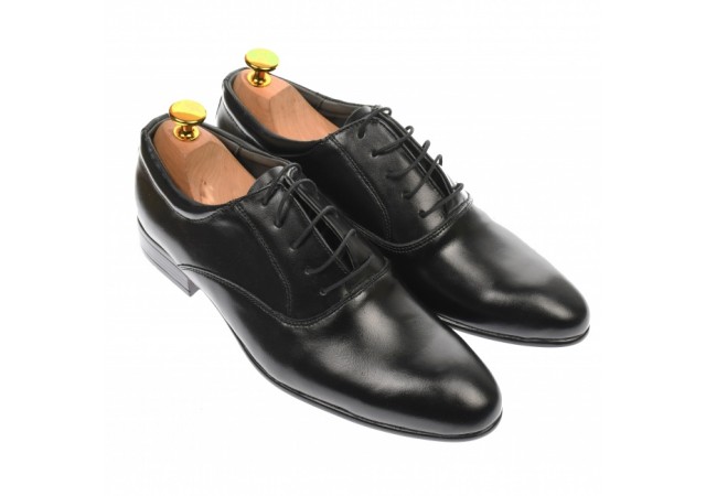 Pantofi barbatesti, eleganti, din piele naturala, negru - MODN