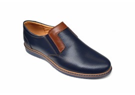 Pantofi barbati casual, din piele naturala, bleumarin, CIUCALETI SHOES - TEST40