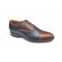 Pantofi barbati eleganti, din piele naturala, Maro - Albastru, CIUCALETI SHOES - TEST44