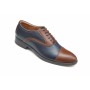 Pantofi barbati eleganti, din piele naturala, Maro - Albastru, CIUCALETI SHOES - TEST44