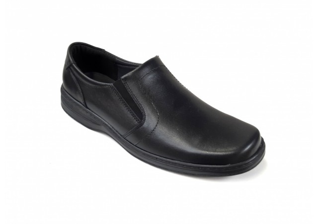 Pantofi barbati eleganti, din piele naturala, Negru, Elastic - DINO Negru