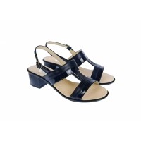 Marimea 40 - Sandale dama din piele naturala, negru, lac, toc de 5cm, LS7NLBOX