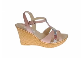 Sandale dama, din piele naturala, NUD - COLOR, cu platforme de 9 cm, S47NUD