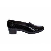 Marimea 38, 41 Pantofi dama, din piele naturala, croco lac cu toc 3 cm LP18CRN