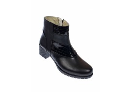 OFERTA MARIMEA  37  -  Ghete dama din piele naturala, cu fermoar, NEGRU - LMVS20N