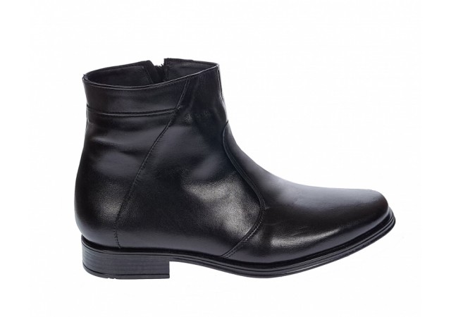 Ghete barbati, elegante, din piele naturala, negru, cu fermoar, GMORISN