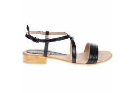 Sandale dama casual din piele naturala culoare Negru Box S8N2