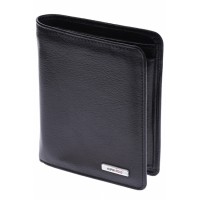 Portofel barbati din piele naturala, negru, 10 x 13 cm, 503N