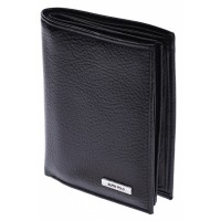 Portofel barbati din piele naturala, negru, 9 x 13 cm, 575N